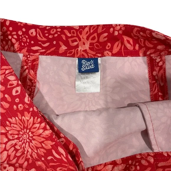 Rip Skirt Hawaii Dahlia Teaberry Wrap Skirt Floral Mini Swim Beach Coverup SMALL - Picture 3 of 6